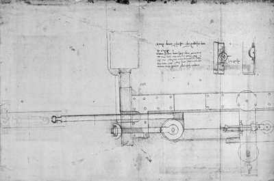 Diagramm eines mechanischen Bolzens von Leonardo da Vinci